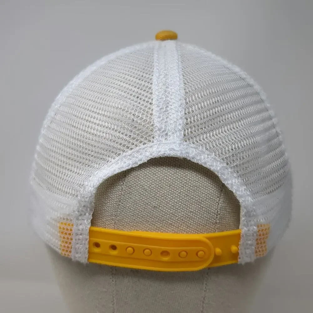 Cruel Denim Trucker Hat Yellow One Size Mesh Back Contrast Stitching Snapback